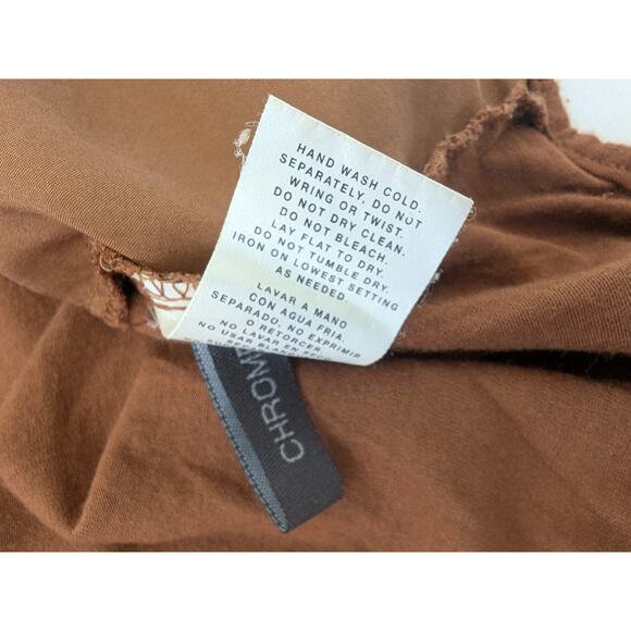 Buffalo Womens Silk Rayon Mix Media Henley Pull Over Top Chrome Brown Size Large - Picture 5 of 9